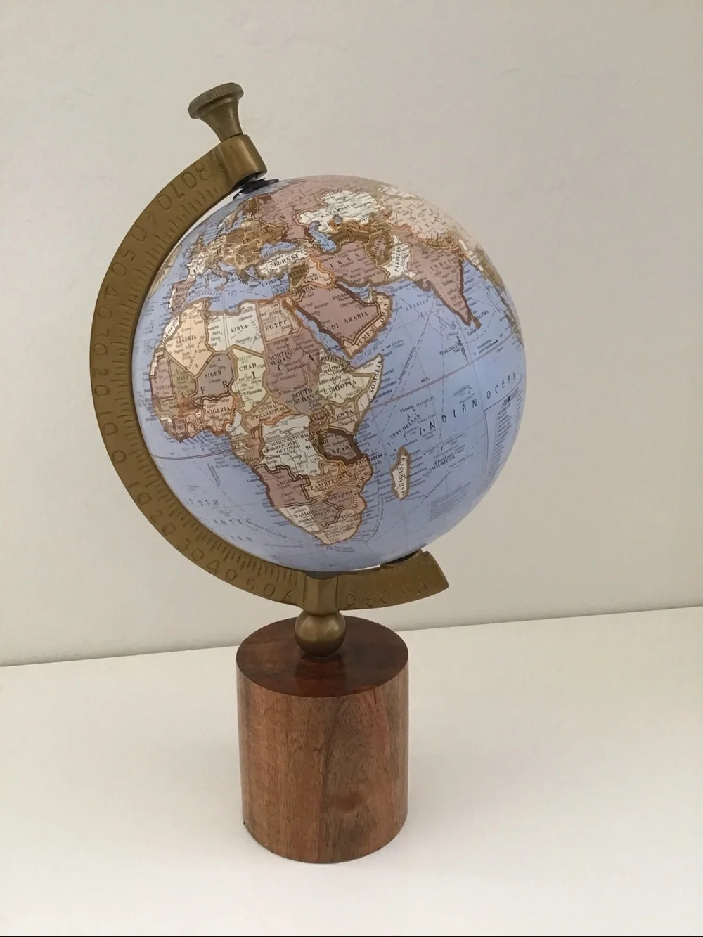 World desktop Globe On Wooden Base from India